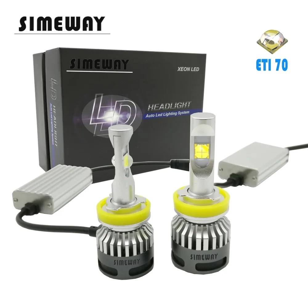 Simeway 2x автомобильная светодиодная лампа H4 12000lm лампы для передних фар H1 9005 9006 H11 9012