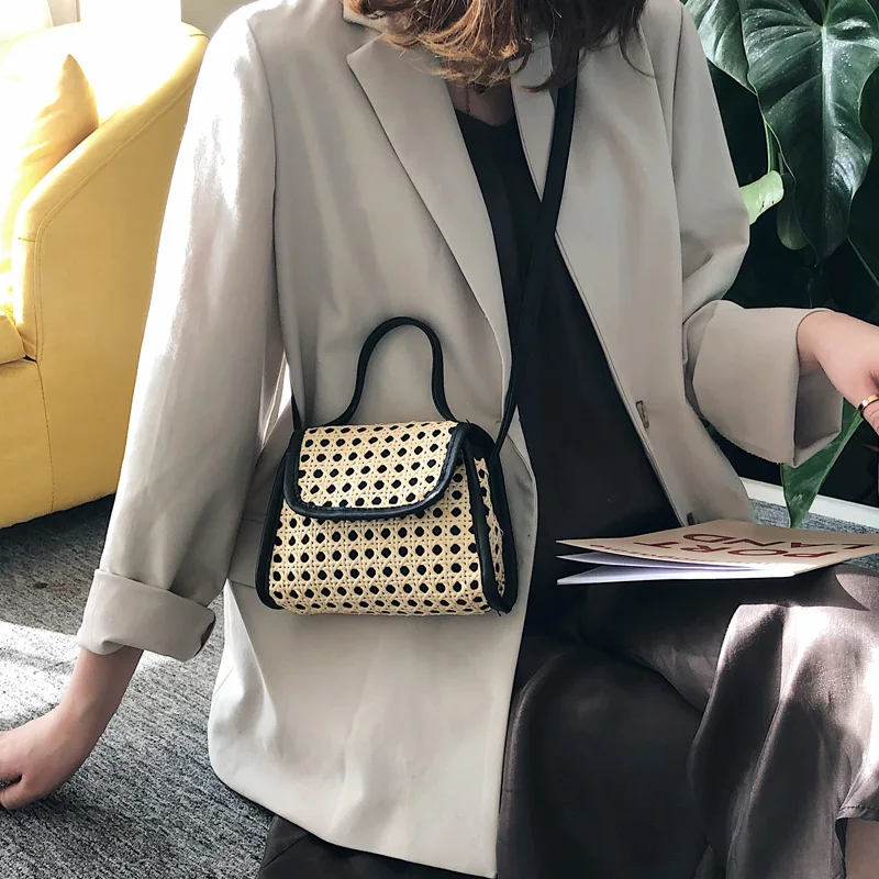 Летняя Соломенная женская сумка 2019 Лето плетеная Сумка из ротанга ручная тканая