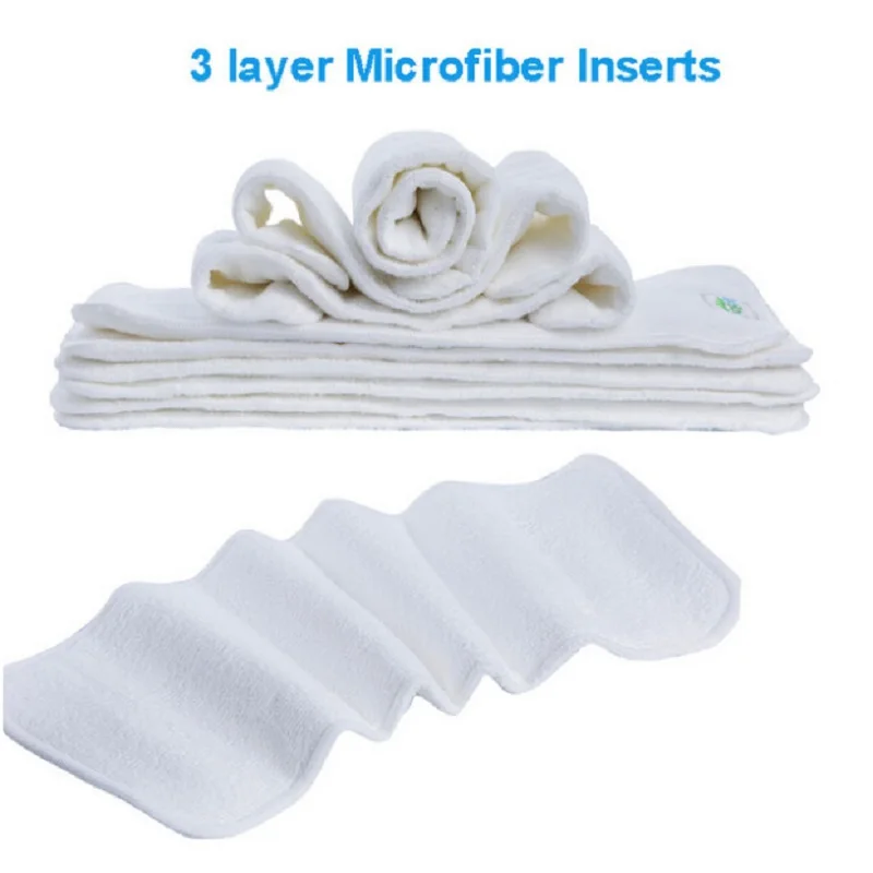 

Ananbaby Reusable Baby Cloth Diaper Liners 3 Layer Microfiber Inserts Washable Diaper Absorbent Insert Size 35cm*13cm HA023
