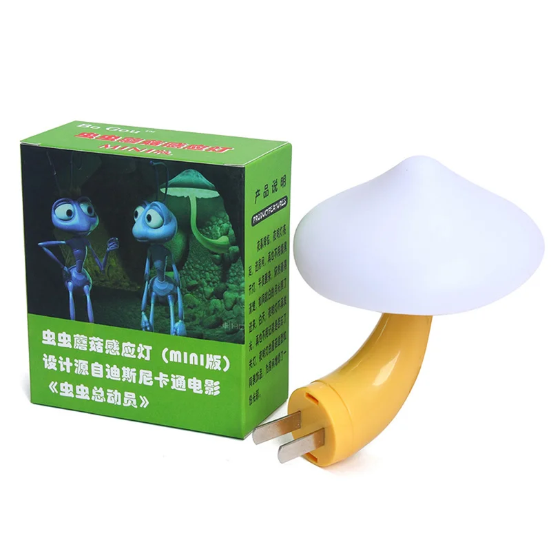 

EU US Plug Wall Lamp Led Light Sensor Night Light Mushroom Projector Novelty Atmosphere Lamp For Baby Children bedroom lampara
