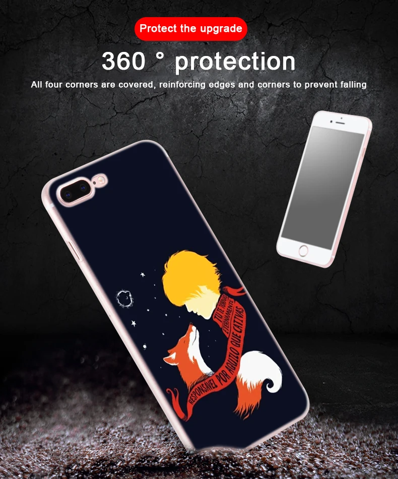 Мягкий чехол из ТПУ для iPhone 13 12 Mini 11 Pro XS Max XR X 8 7 6 Plus SE 2020 S с изображением Маленького