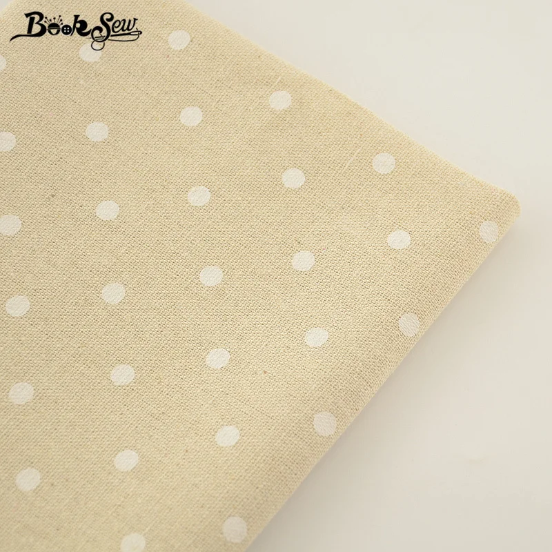 Booksew хлопчатобумажная льняная ткань в белый горошек дизайн домашний текстиль швейный материал Tissu для сумки скатерть занавеска Подушка украшение