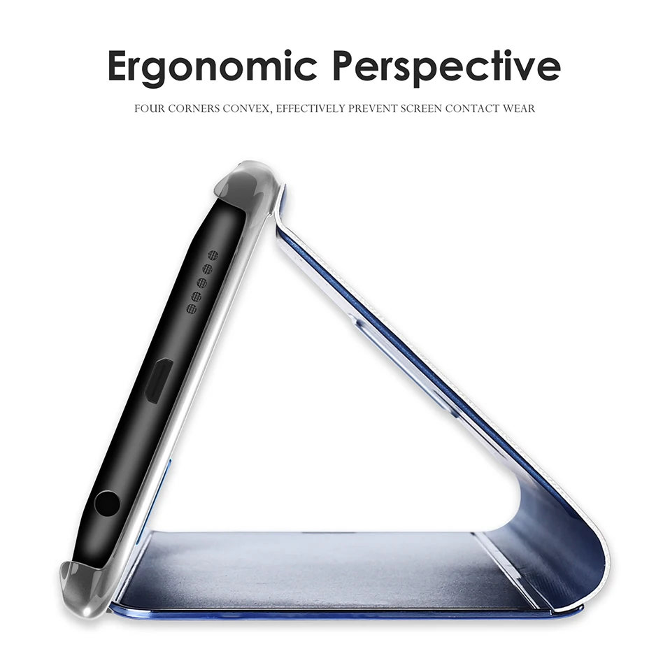 Q UNCLE Luxury Smart Mirror Flip Mobile Phone Case For Samsung Galaxy A50 SM-A505F A30 Leather A20 J4 J6 J8 A8 2018 S9 S8 |