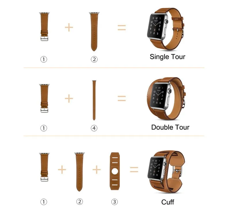 4 цвет Манжеты/Одноместный/Двухместный Тур обертывания для apple watch band очень долго