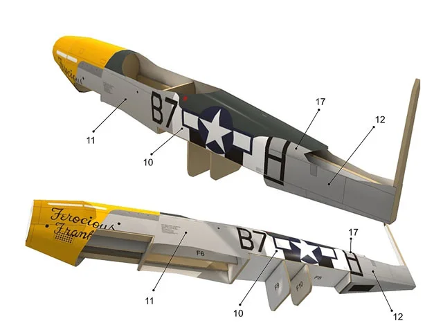 3D бумажная модель Mustang Fighter Aircraft картонный дом для детской бумаги 1:33 |Картонные