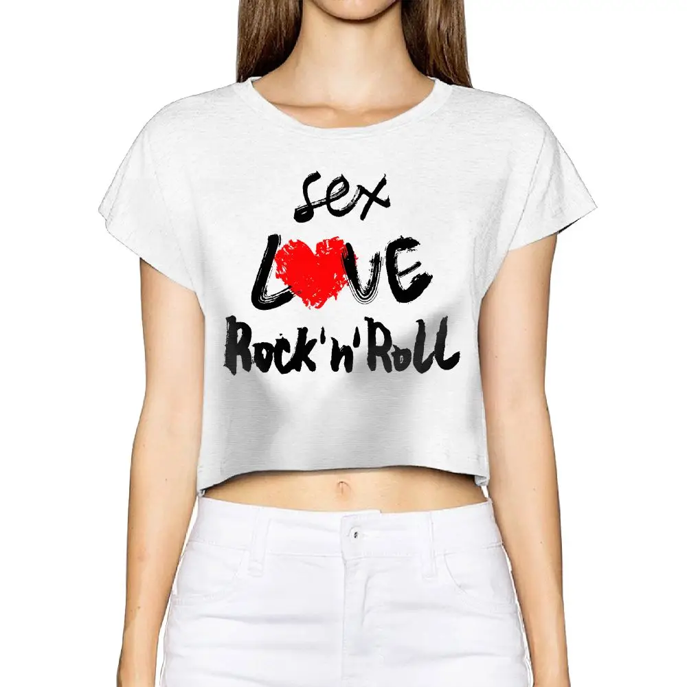 SAMCUSTOM Camisetas настоящий короткий новый i love Rock N Roll 3D печать модная уличная футболка