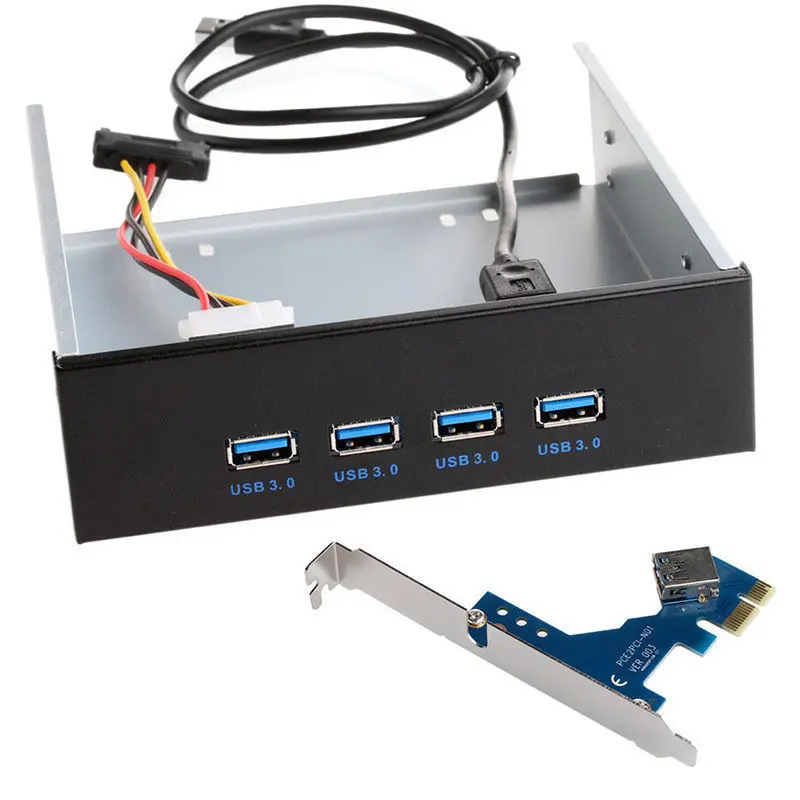PCI Express 4 порта USB 3 0 E адаптер для карты 5 25 &quotПередняя панель расширения Bay #233501|4 port