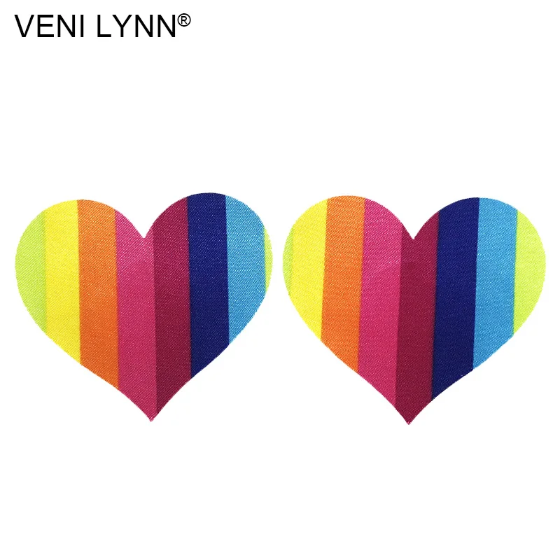 VENI LYNN 5 пар радужных лент Одноразовые наклейки на соски лепестки груди Череп