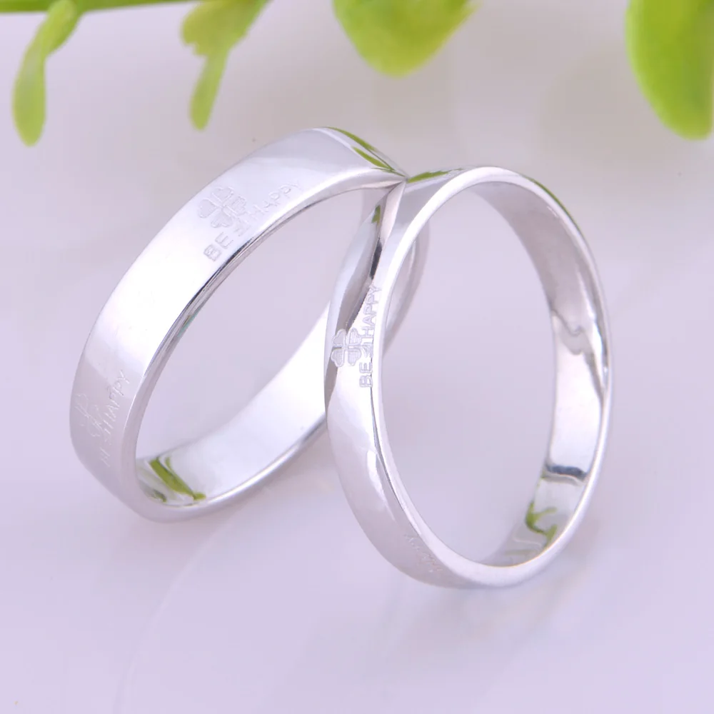Кольца для пар с позолоченным клевером Be Happy лучший подарок любителей J052|lovely couple