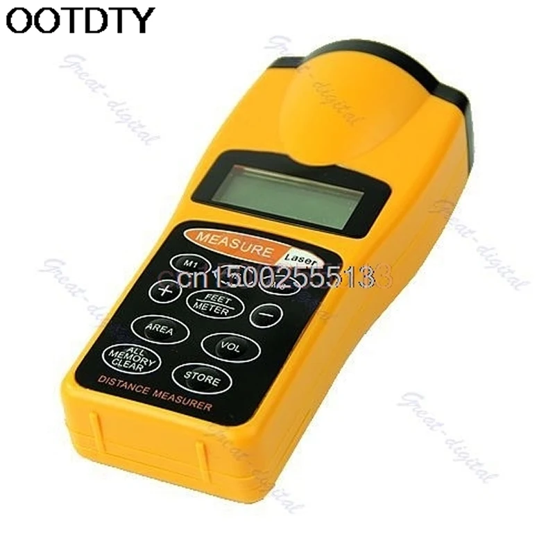 

LCD Ultrasonic Laser Pointer Distance Measure Range Finder Device 18M 60FT