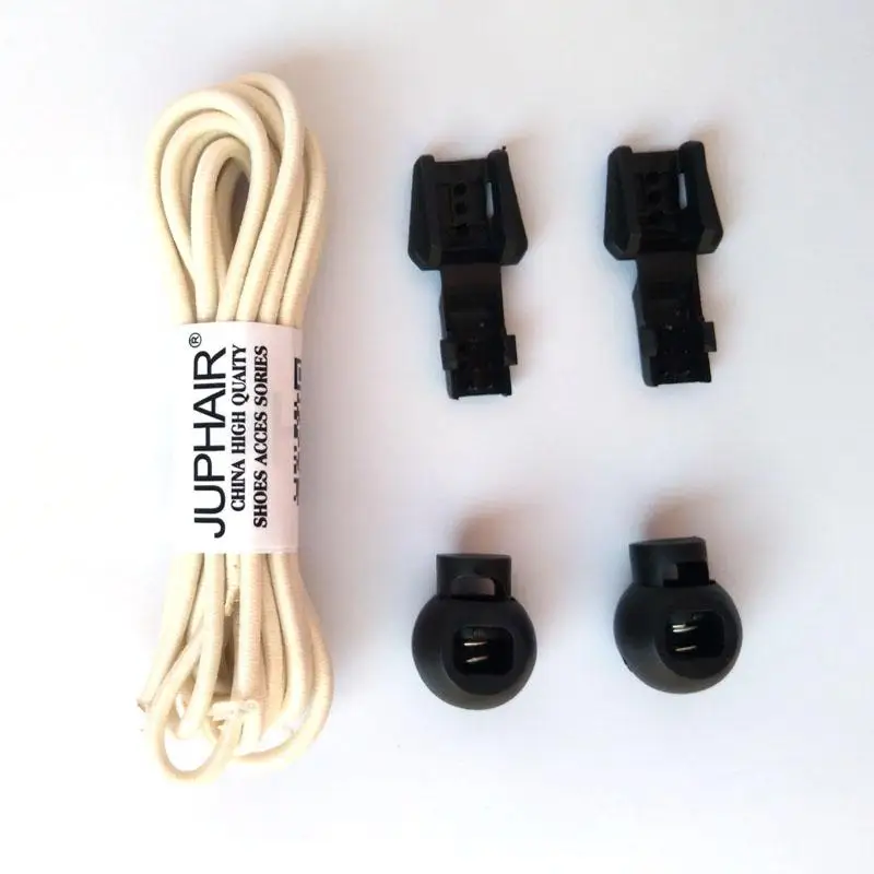 2 Beige Новинка, 1 пара круглых модных шнурки без завязок, фиксирующая обувь со шнуровкой, эластичные шнурки для трусцой для триатлона, занятий спортом, фитнеса - Цвет: 2 Beige