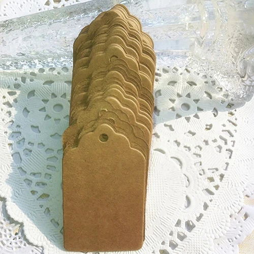 100 шт. Свадебная вечеринка крафт-бумага бирки для вывешивания ярлык цена багаж