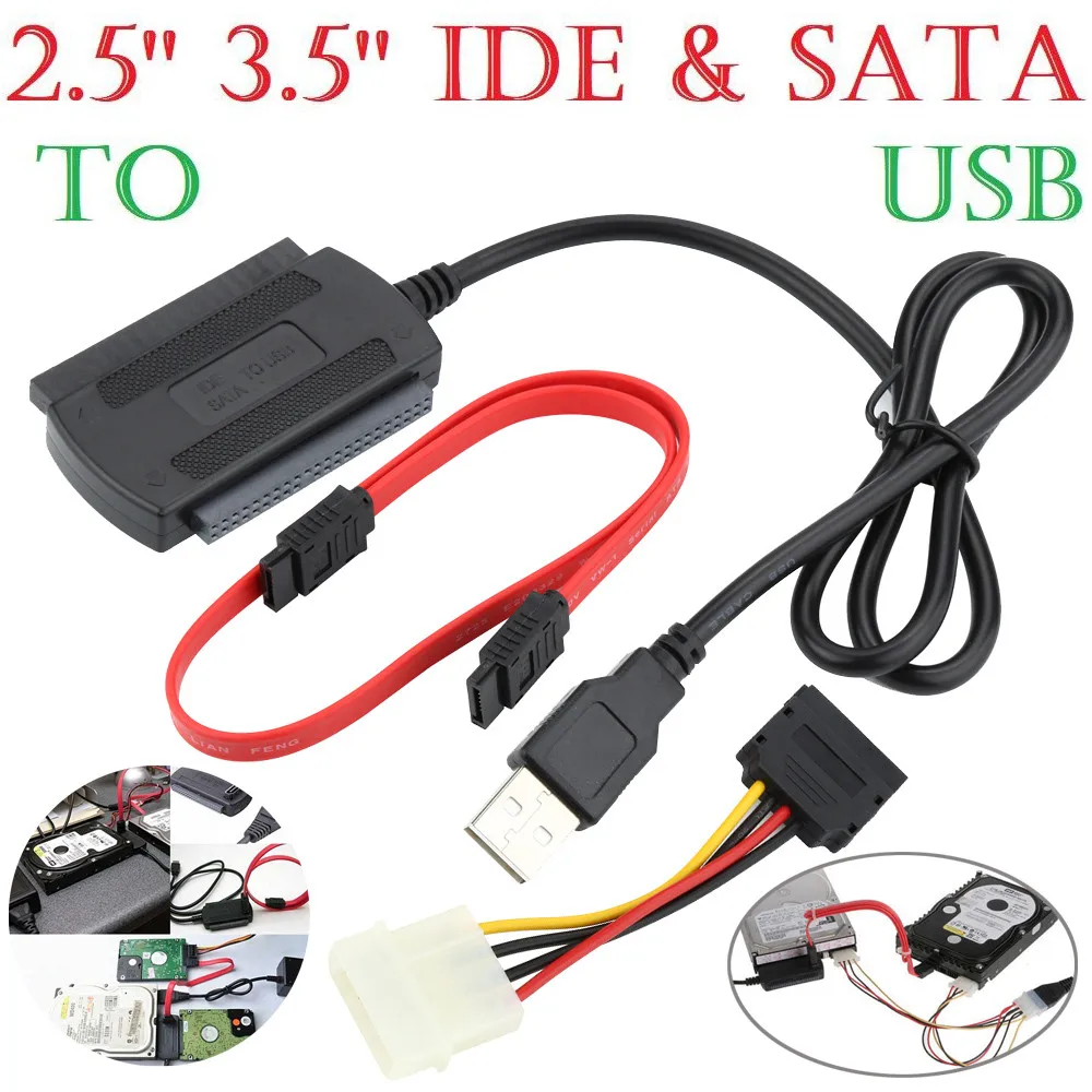 Адаптер SATA/PATA/IDE к USB 2 0 кабель конвертер для жесткого диска 5/3 5 DVD|Компьютерные