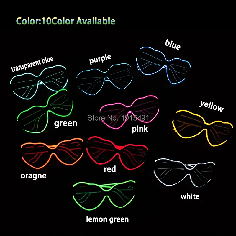 Лидер продаж! 10 цветов в наличии форме сердца звуковые активные EL wire