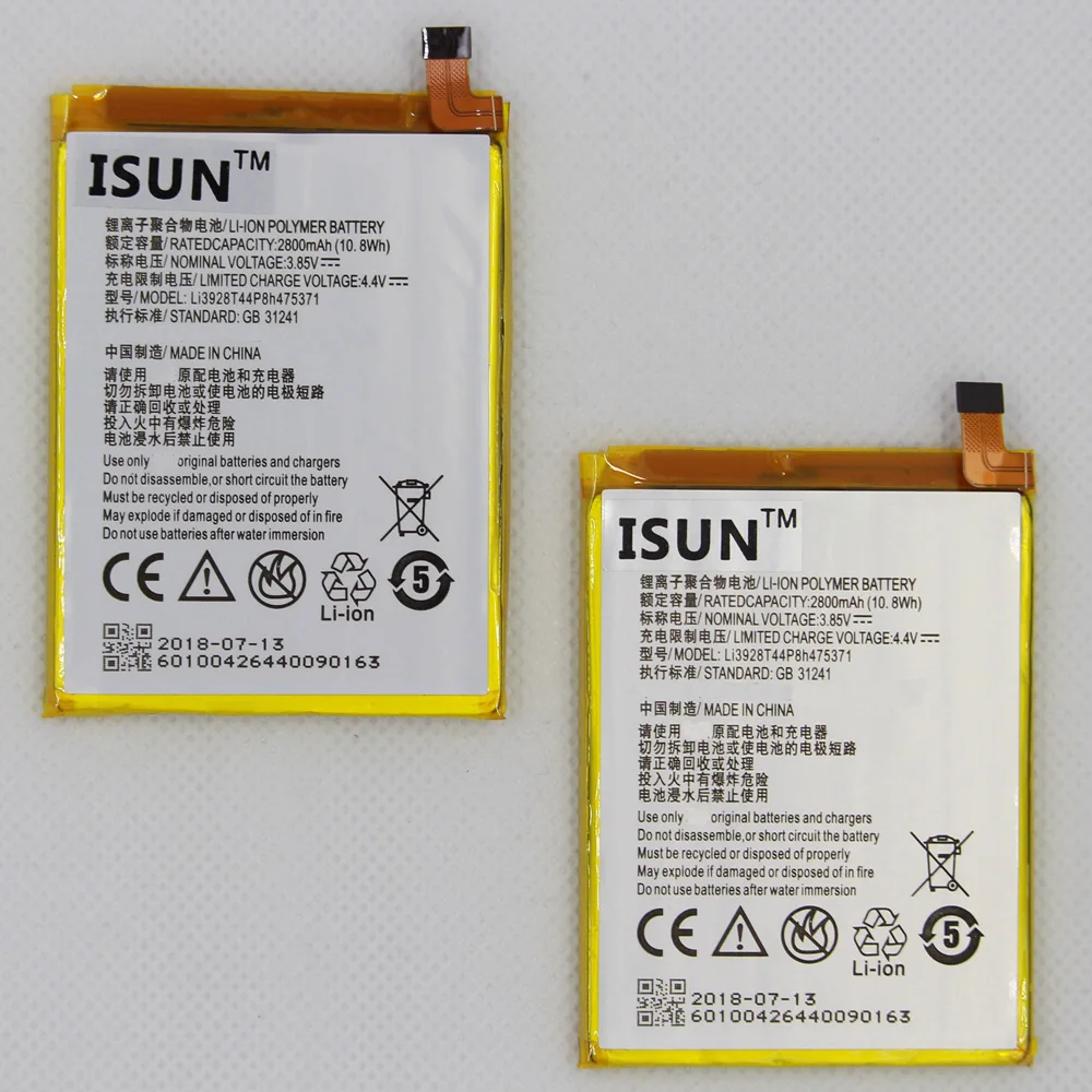 5 шт./лот 2800 мАч Li3928T44P8h475371 Сменный аккумулятор для ZTE Blade V8 Mini Мобильный