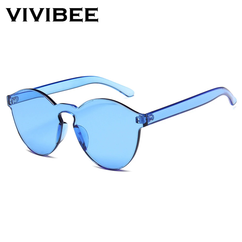Женские квадратные очки VIVIBEE оранжевые солнцезащитные без оправы с градиентными