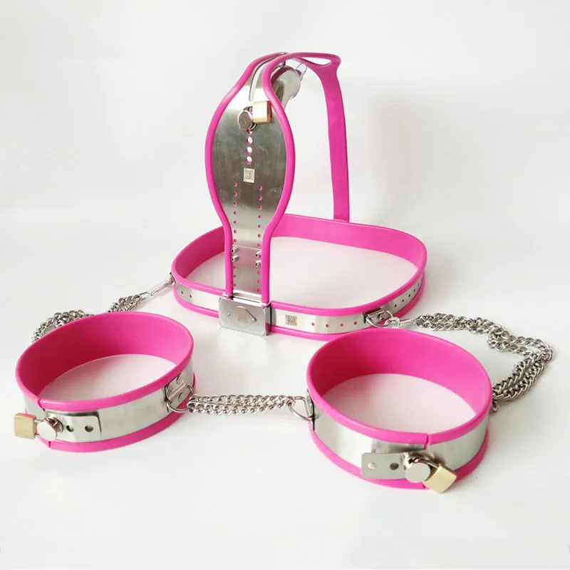 Мужской пояс целомудрия + манжеты на бедрах металлическое Связывание