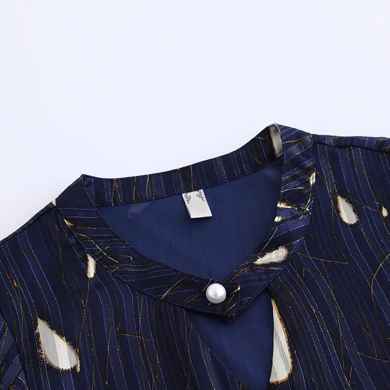 Женская рубашка с длинным рукавом Элегантная блузка цветочным принтом большие