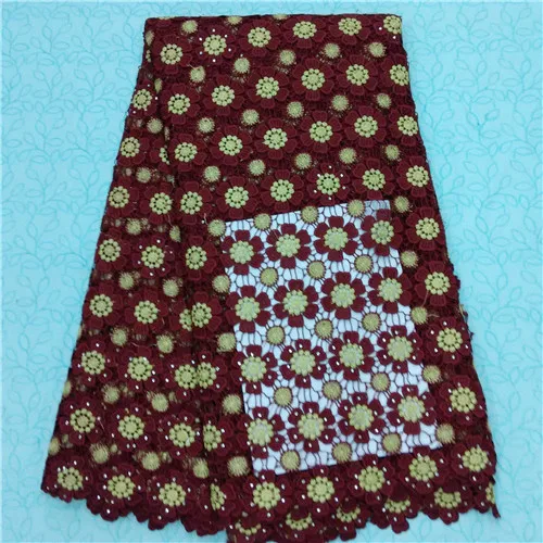 TX288 Free Shipping!! Multi Color lace African Cord Lace / Cupion Chemical for Party Dress 5Yards piece | Дом и сад