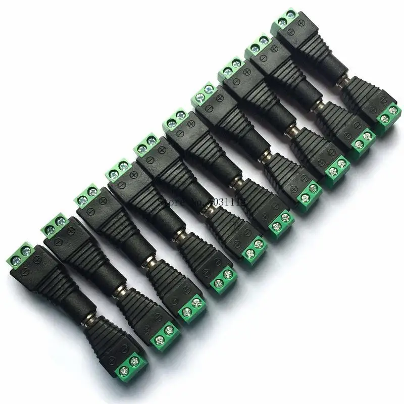 10 dual 12 V male+ Female 2.1 X 5.5 mm DC power socket conversion plug connector suitable for CCTV camera