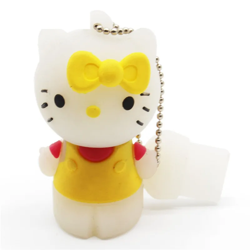 JASTER милый hello kitty USB флеш-накопитель 8 ГБ 16 ГБ 32 ГБ 64 ГБ 4 ГБ Флешка USB 2,0 U диск - Цвет: Yellow