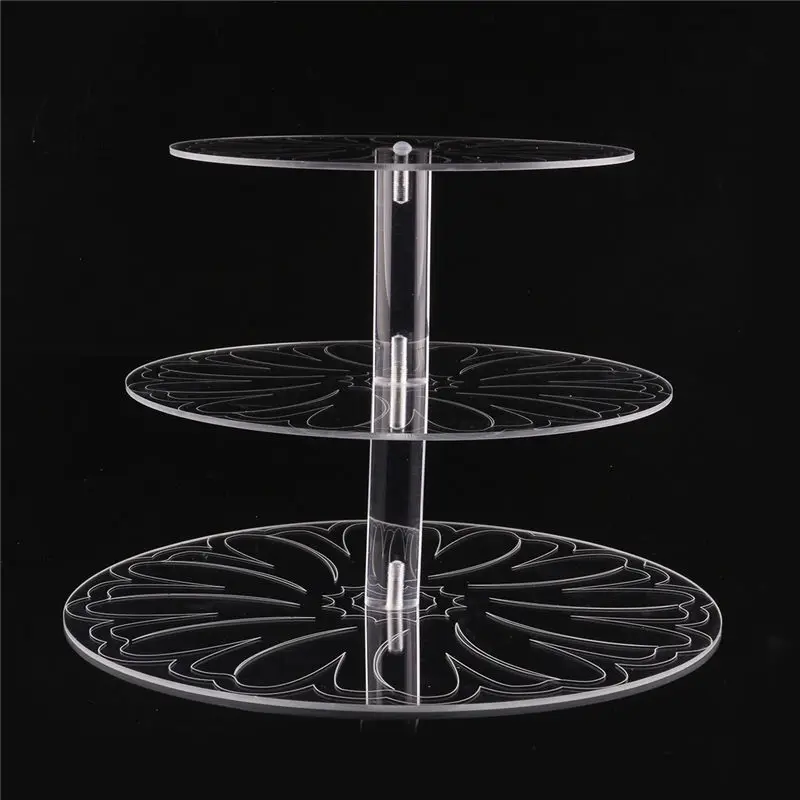 Круглый акриловый держатель для подставка торта кексов 3/4 ярусов сборки и