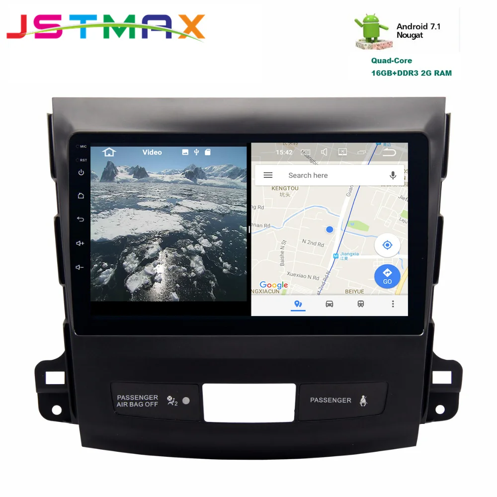 JSTMAX 9 &quotAndroid 7 1 Автомобильный gps радио плеер для Mitsubishi Outlander 2007 2011 с