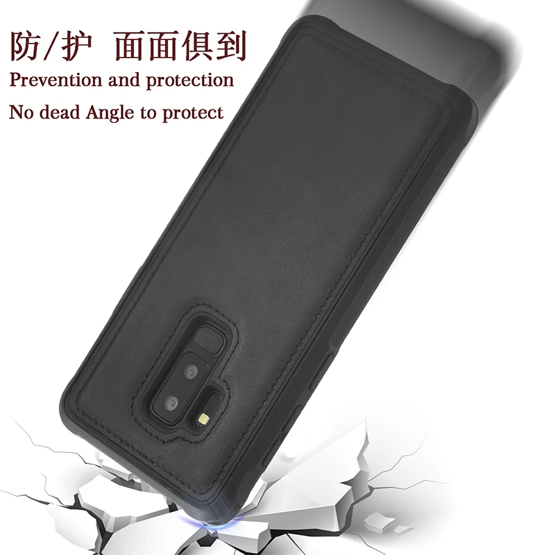 Vintage PU Leather Case For Samsung Galaxy S9 S8 Plus Protective Back Cover Magnetic Car Phone | Мобильные телефоны и