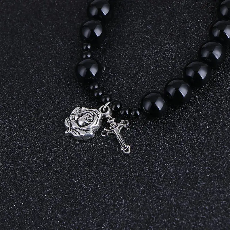 Коми новый изысканный медитация черный натуральный камень браслеты для женщин