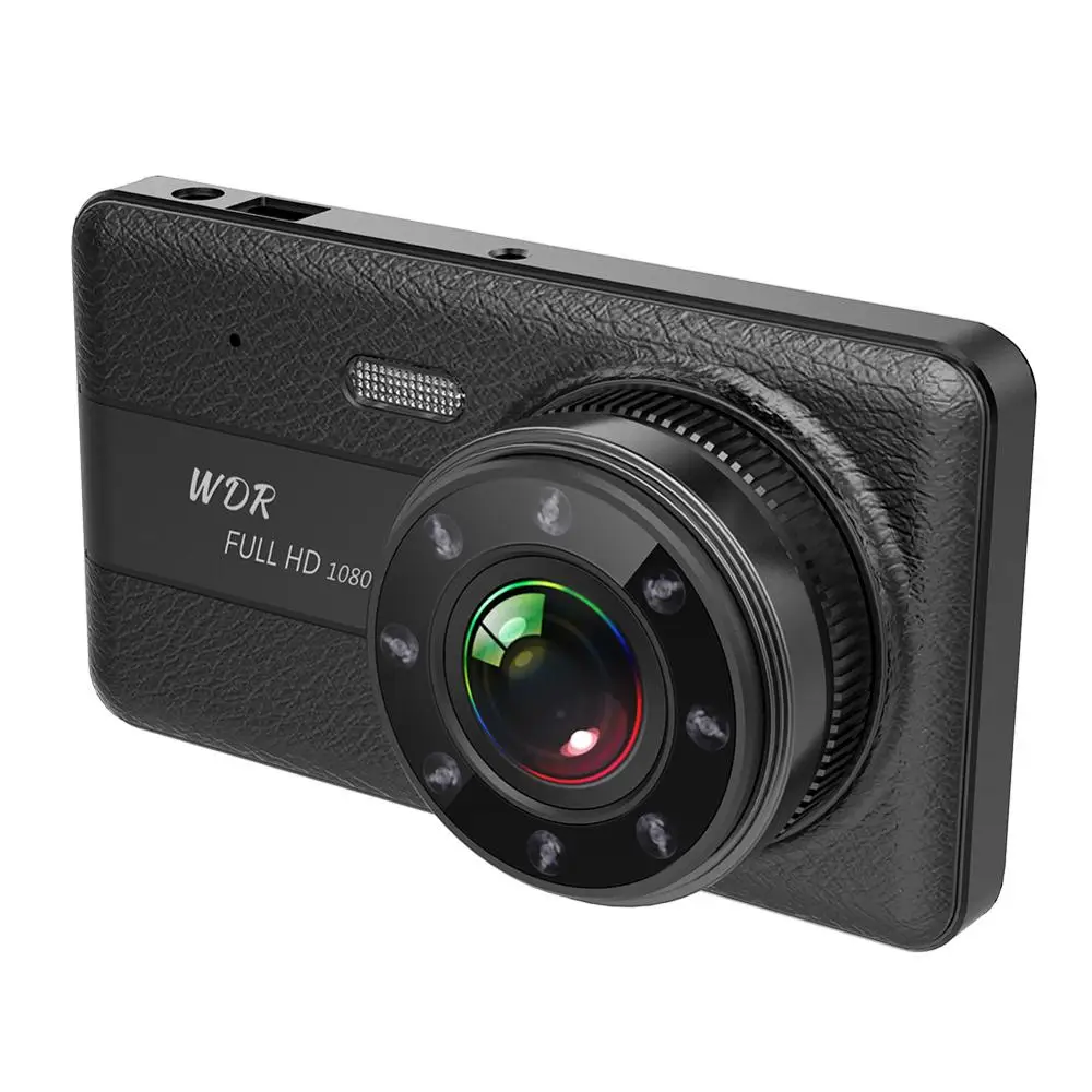 Автомобильный видеорегистратор FHD 1080P IPS экран 4 дюйма с двумя объективами угол