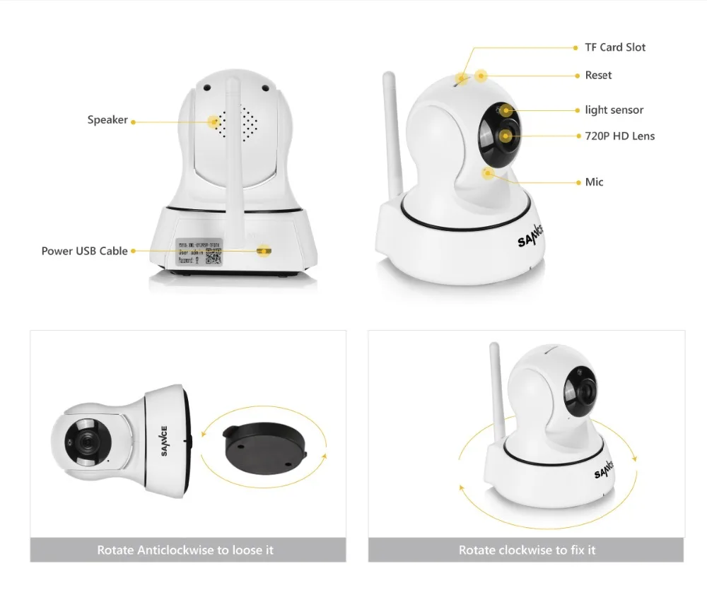 SANNCE Беспроводная ip-камера 720P с Wifi, домашняя ip-камера для безопасности, детский монитор, CCTV, Wi-Fi камера наблюдения