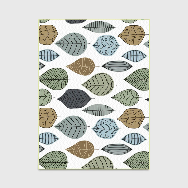 Скандинавский мультяшный ковер свежий Инс растительные листья детская комната