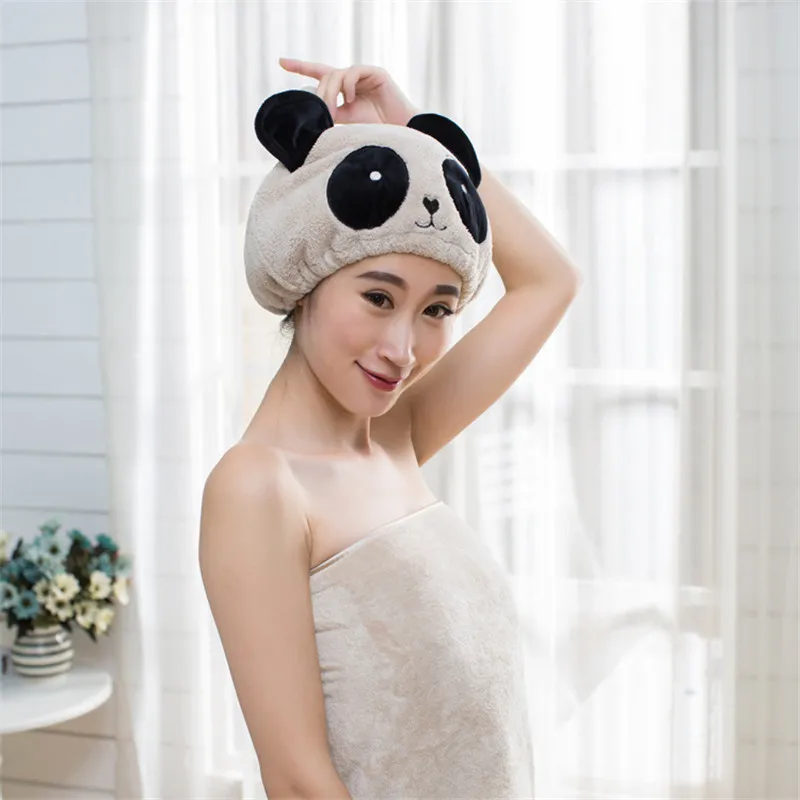 Panda/Big Ear Cute Girl Hair Dry Hat Towel Shower Cap Strong Absorbing Drying Superfine Fiber Ultra-Soft | Дом и сад