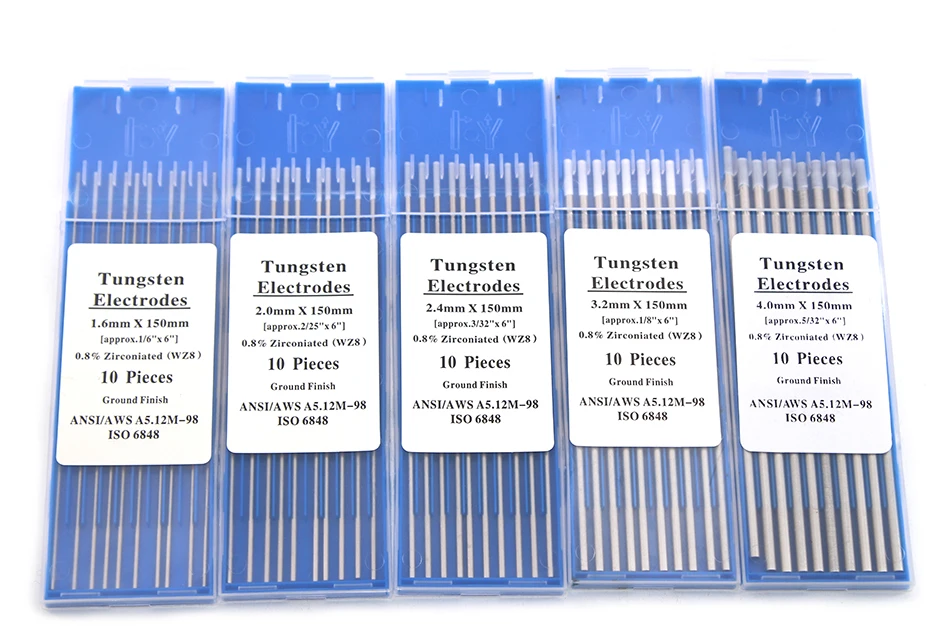 WZ8 Вольфрам электродом Tig Rod 1,0/1,6/2,0/2,4/3,0/3,2/4,0 мм x 150 мм(") Приспособление для удаления 0.8% Zirconiated Вольфрам сварки штучными электродами стержень