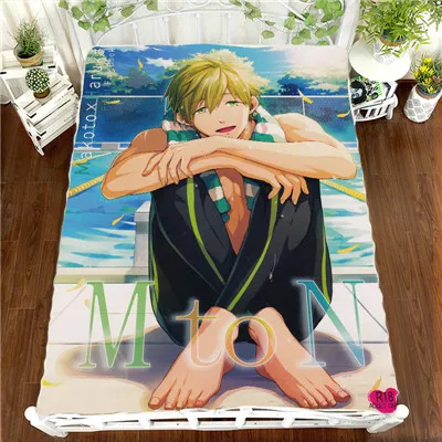 Аниме Манга бесплатно! IWatobi купальный клуб простыня 150*200 см простыня 004 - Цвет: Лиловый