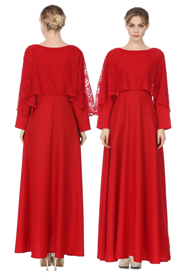 Кружевное платье с накидкой для женщин|muslim abaya dress|dress withdress with shawl |