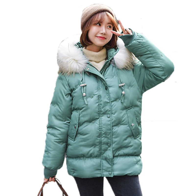 With Thicken Fur Collar New Winter Jacket Women Cotton Padded Outwear Female Coat Warm High Quality Ladies Parka