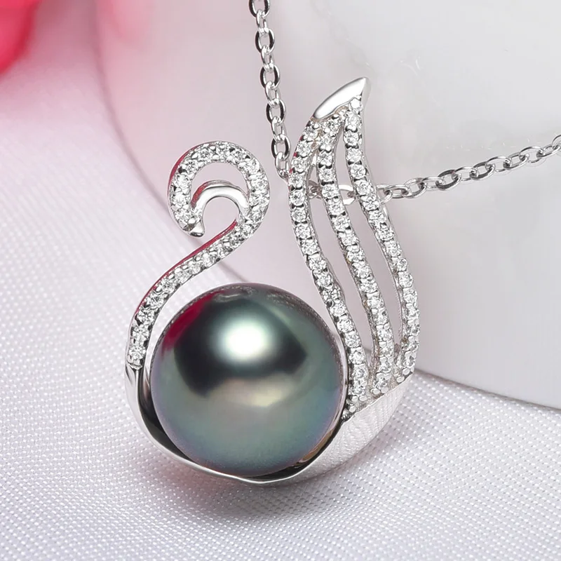 [YS] 10 11 мм Searwater Tahitian Pearl Подвеска из стерлингового серебра 925 пробы жемчужное
