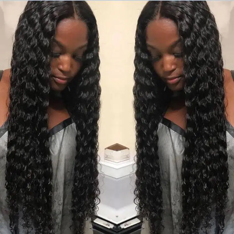 Sunnymay Lace Front Human Hair Wigs Deep Wave Brazilian Virgin Hair Front Lace Wigs For Black Women GLueless Cap