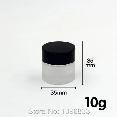 Черная крышка из морозного стекла 10 г стеклянная банка для крема пустая мл