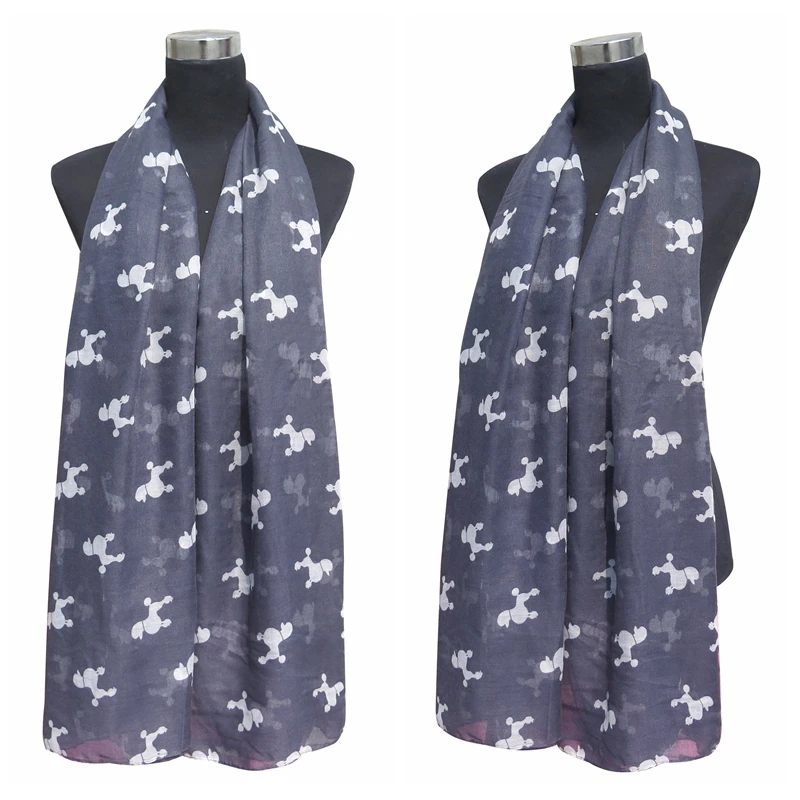 Большой женский шарф с принтом животных легкий мягкий шаль большого размера