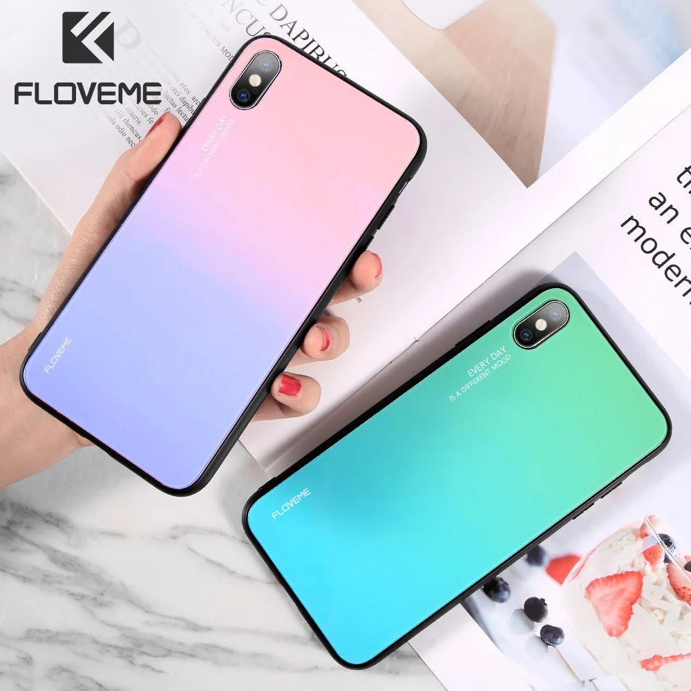 Роскошный градиентный чехол из закаленного стекла для Redmi Note 7 Pro цветной защитный