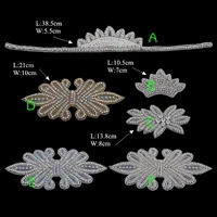 pearl and rhinestone applique bouquet handle crystal trim rhinestone trim corsage wedding sash applique for headband