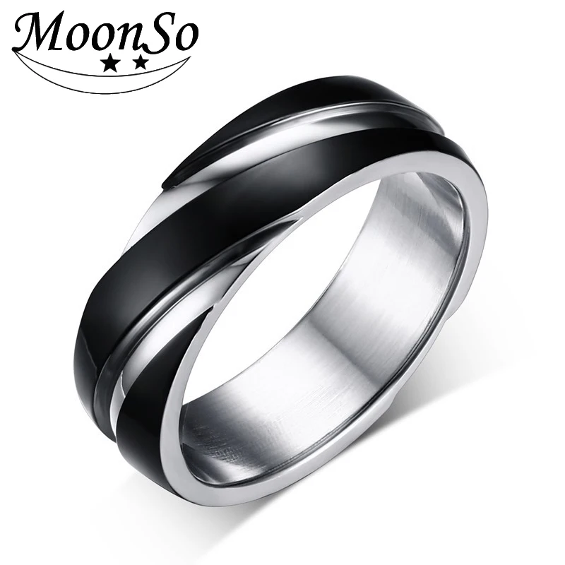 Модные titanium из нержавеющей стали для мужчин кольцо вечности Свадебные