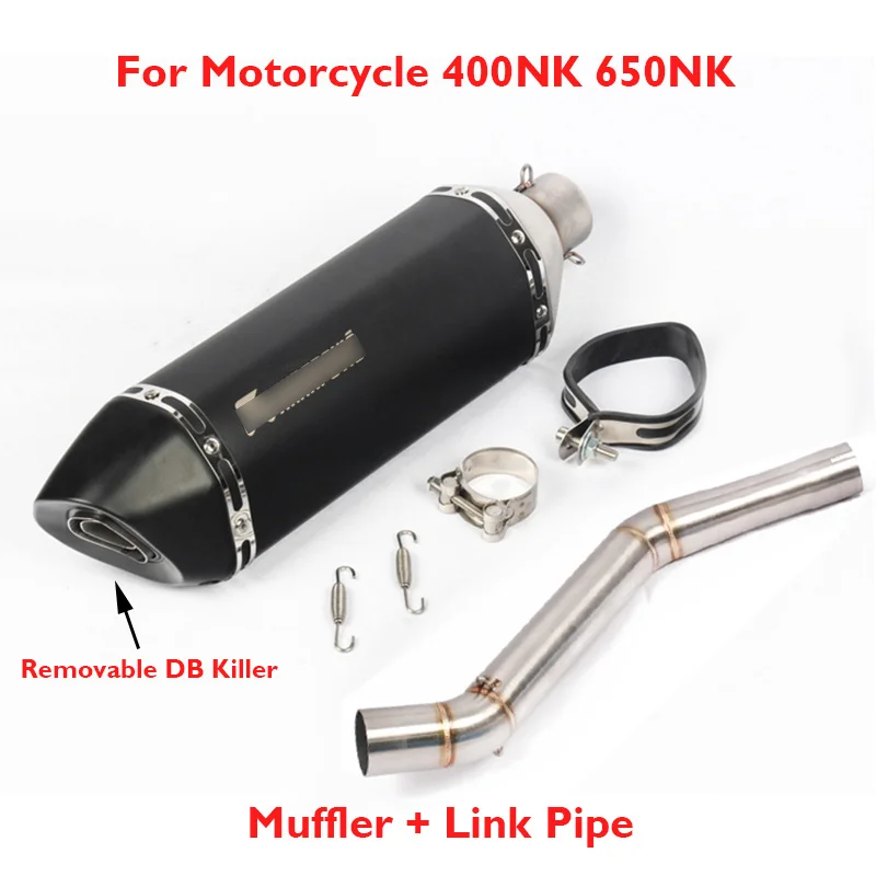 Слип на 400NK 650NK мотоцикл выхлопной наконечник глушитель Escape Link труба весь набор