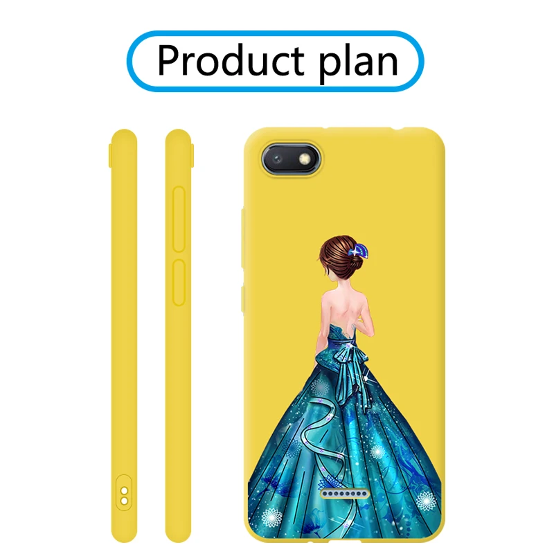 JURCHEN женский чехол для Xiaomi Redmi 6 Pro 6A Желтый силиконовый мягкий телефона 4A 5A 5 Plus Note 4X