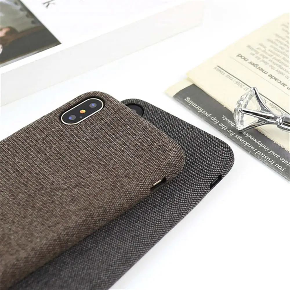 Lovebay Роскошные Плюшевые ткани мягкая задняя крышка для iPhone 7 чехол хлопок лен ткань чехол для телефона s для iPhone X 8 6 6S плюс XR XS Max