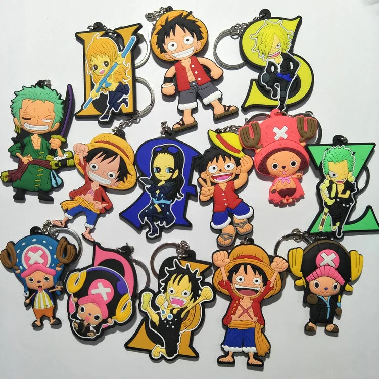 От 6 до 9 см OnePiece Луффи Чоппер Зоро мультфильм аниме брелок для ключей ПВХ фигурка