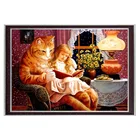 Рукоделие Ремесла 14CT непечатанная вышивка Французский DMC Качество Счетный крест набор картина маслом кошки и девочки