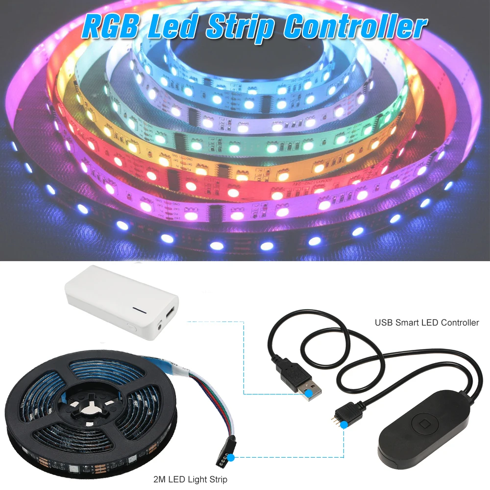 HKZZI USB Светодиодная лента wifi 5050 RGB красочный DC5V водонепроницаемый Совместимость с Alexa Google Home IFTTT Поддержка Android IOS системы